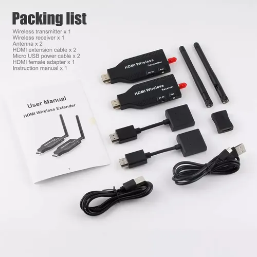 Extensor Inalámbrico De Vídeo Hdmi - A Pedido_exkarg Negro 4