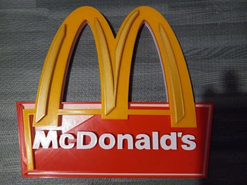 Cartel 3d Mc Donalds - A Pedido_exkarg Rojo 8