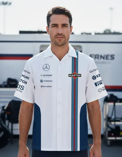 Camisa Hombre William Martini F1 Hawaiian - A Pedido_exkarg Blanco S