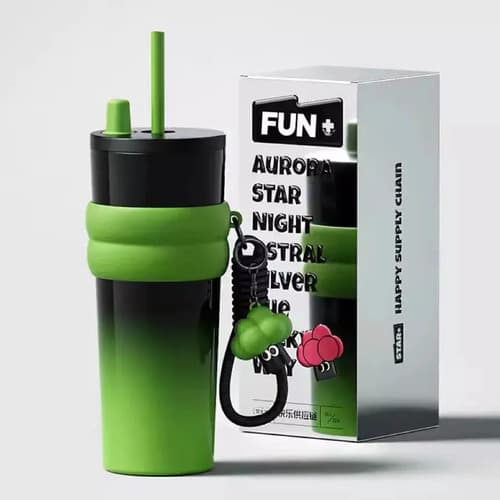 Vaso Con Tapa Y Pajita - A Pedido_exkarg Verde 2