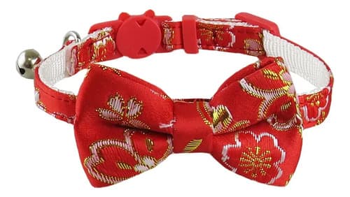 Collar Para Mascotas Con Lazo Y Cascabel - A Pedido_exkarg Rojo 4