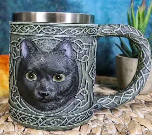 Taza De Cafe Mystical Black Cat Witching - A Pedido_exkarg Gris 4