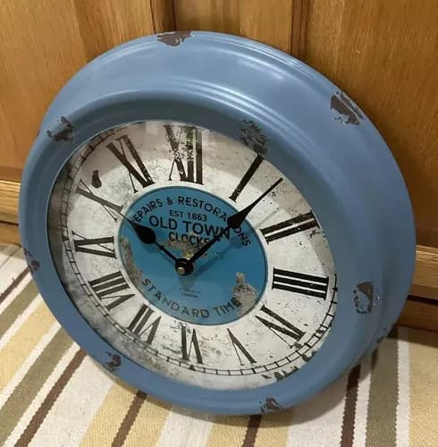 Reloj De Pared Old Town Repairs - A Pedido_exkarg Azul 4