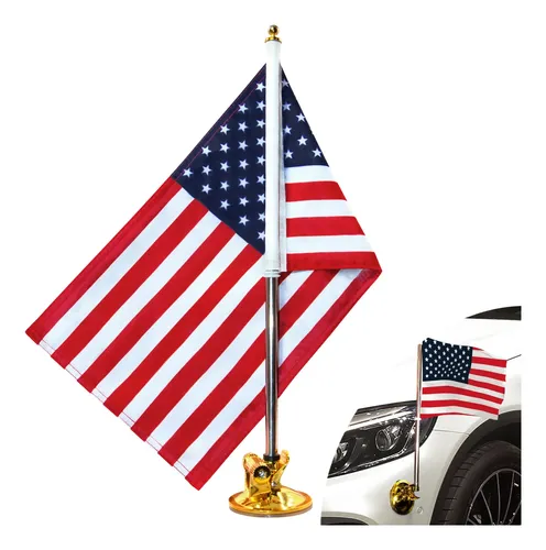 Soporte Para Bandera Con Ventosa  Para Auto - A Pedido Cromado