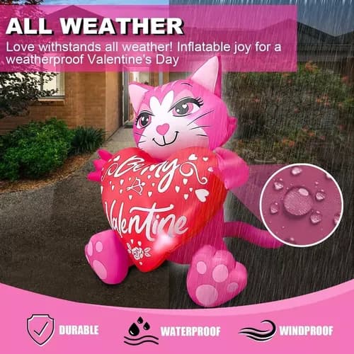 Inflable San Valentin Cute Kitty - A Pedido_exkarg Rojo 4