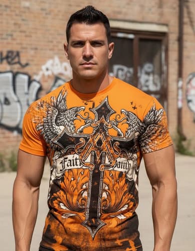 Remera Archaic Affliction Winged Creature - A Pedido_exkarg Naranja Xxxx