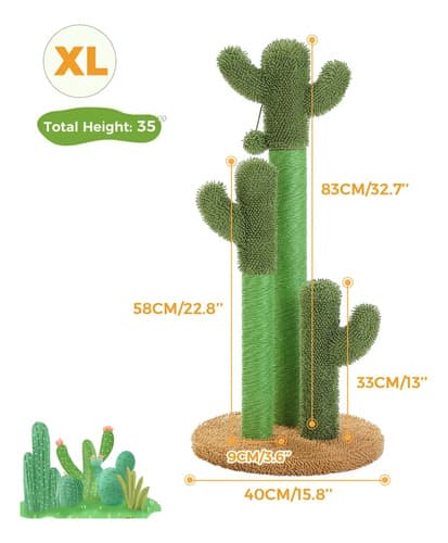 Rascador Para Gatos Cactus - A Pedido_exkarg Verde 2