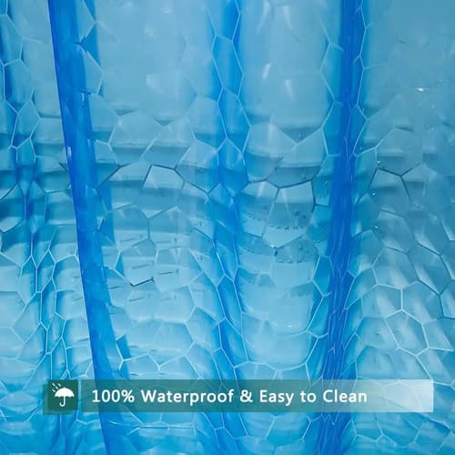 Cortina De Baño Waterproof Eva 3d Blue - A Pedido_exkarg Azul 3