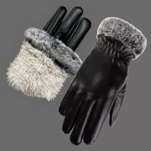 Guantes Women Pu Gloves Faux - A Pedido_exkarg Negro 2