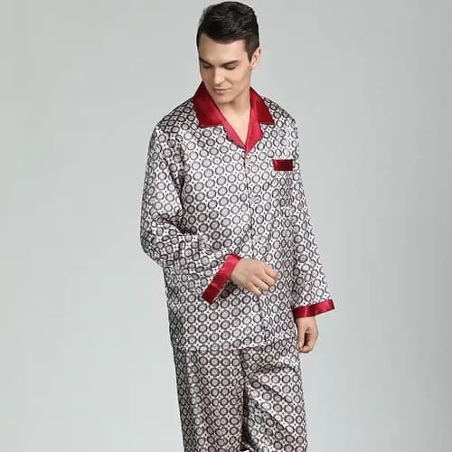 Pijama Hombre Set Top Saten - A Pedido_exkarg Rojo X 3