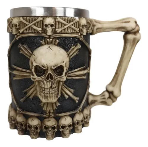 Taza De Cafe Large Skeletal Cross Bones - A Pedido_exkarg Marrón