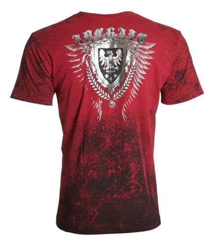 Remera Affliction Ruse Wings Skull - A Pedido_exkarg Rojo 38 4