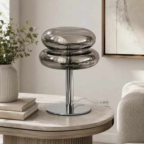 Lampara Bauhaus Mcm Chrome Smoked Glass - A Pedido Cromado 6