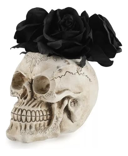 Macetero Gothic Skull Style Craneo - A Pedido_exkarg Blanco 2