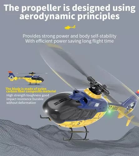 Helicoptero A Radio Control Yxznrc Rc - A Pedido_exkarg Azul 4