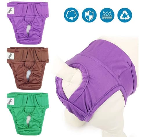 Paquete De 3 Pañales Para Perras/gatos - A Pedido Verde M 3