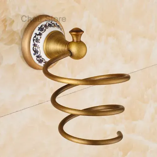 Porta Secador De Cabello Art Ceramic - A Pedido_exkarg Dorado 2