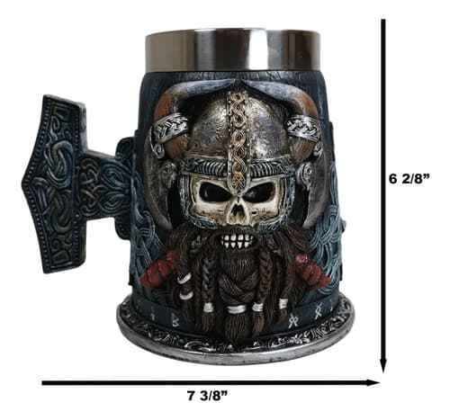 Taza De Cafe Gothic Viking Horned Warrior - A Pedido_exkarg Azul 5