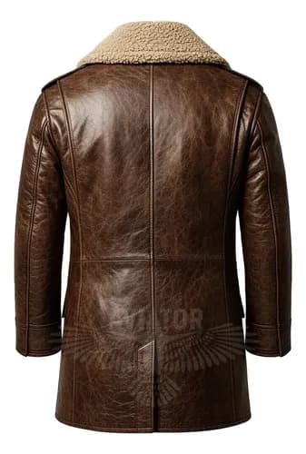 Abrigo Cuero Vintage Hecho A Mano Hombre - A Pedido Marrón 38 4