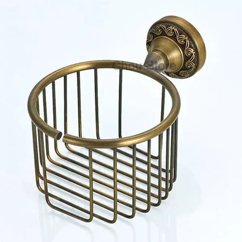 Porta Rollo Papel Higienico Brass Carved - A Pedido_exkarg Dorado 3