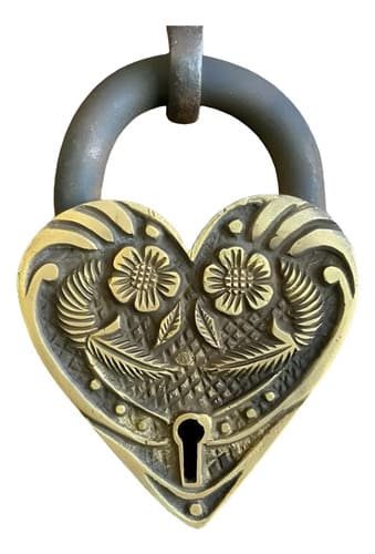 Candado Victorian Ornate Heart - A Pedido_exkarg Dorado