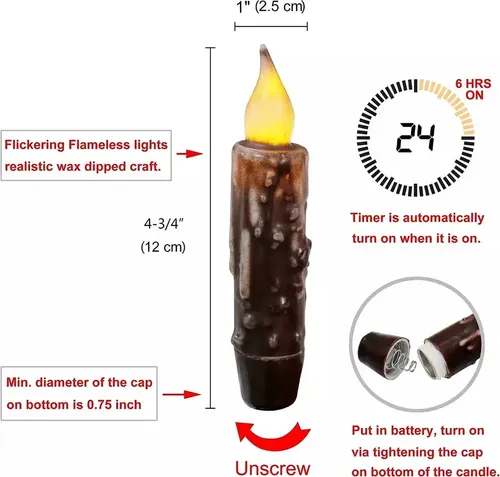Velas Cera Real Pilas Led - A Pedido_exkarg X 6