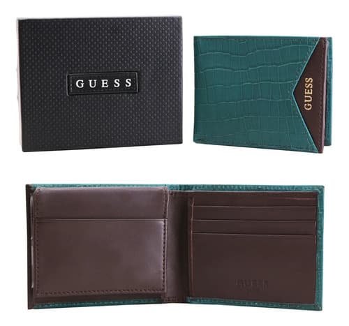Billetera Guess Men's Leather Debossed - A Pedido_exkarg Azul 4