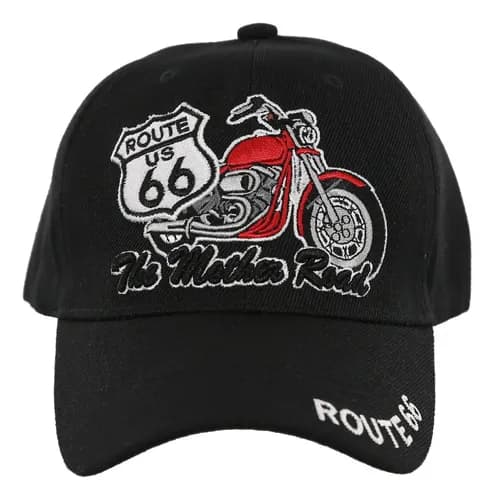 Gorra  Road Red Bike Route 66 - A Pedido_exkarg Negro Adulto Ajustable 3