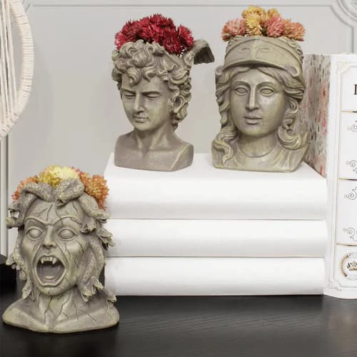 Set 3 Mini Macetas Athena/medusa/perseus - A Pedido_exkarg Gris 4