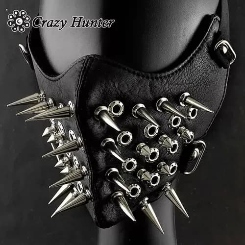 Mascara Cuero Studded Steampunk - A Pedido_exkarg X 4
