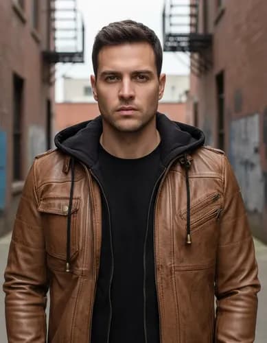 Campera Brown Hooded Biker - A Pedido_exkarg Marrón 38