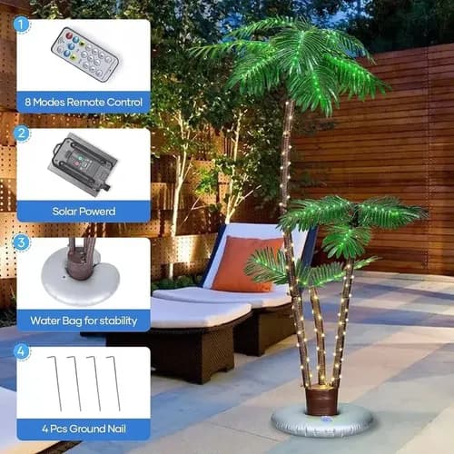 Luz Palmera Solar - A Pedido_exkarg Marrón 2