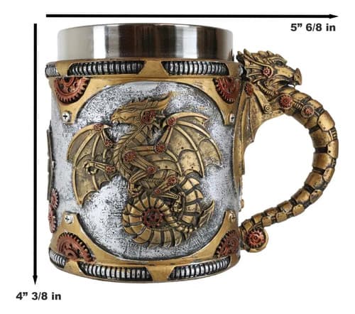 Taza De Cafe Golden Steampunk Cyborg - A Pedido_exkarg Dorado 4