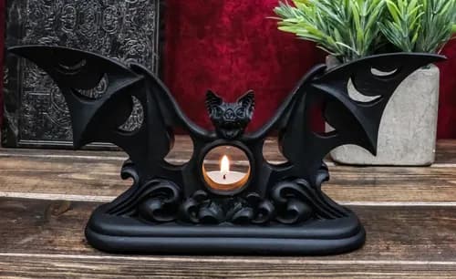 Portavelas Votivo Lunaeca Gothic Lunar Moon - A Pedido Negro