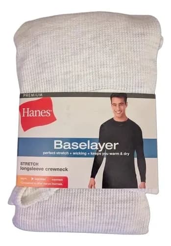 Remera Termica Mangas Largas Hanes - A Pedido Blanco Xs 3