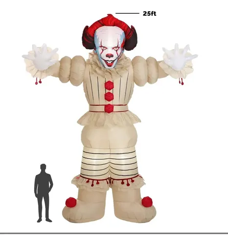 Payaso Pennywise Inflable Gigante D25 Pies - A Pedido_exkarg Piel 2