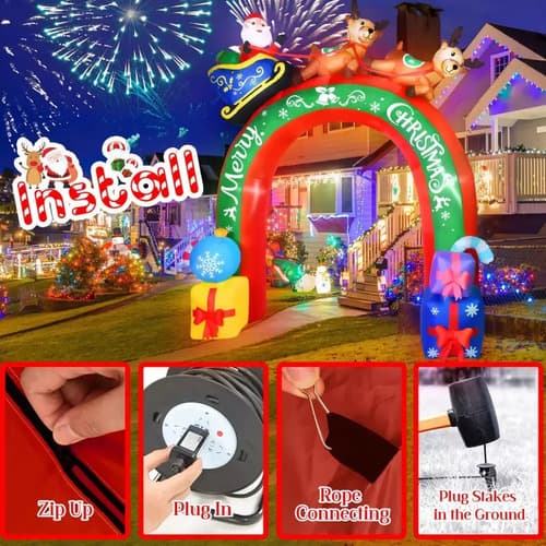 Papa Noel Inflable Arco 10 Ft - A Pedido_exkarg Rojo 4