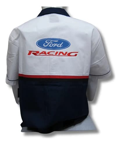 Camisa Hombre Ford Racing Pit Mechanic - A Pedido_exkarg Blanco M 4