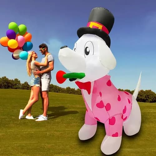 Inflable San Valentin Love Dog Rose - A Pedido_exkarg Rosa 5