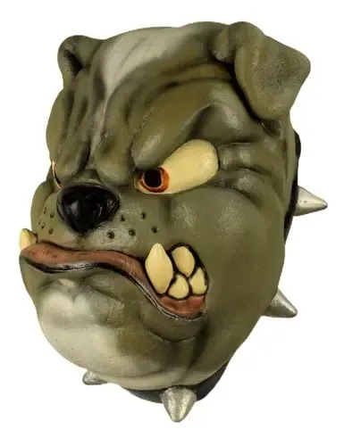 Máscara De Perro Bulldog Difraz Animales Halloween Mascotas Gris 2