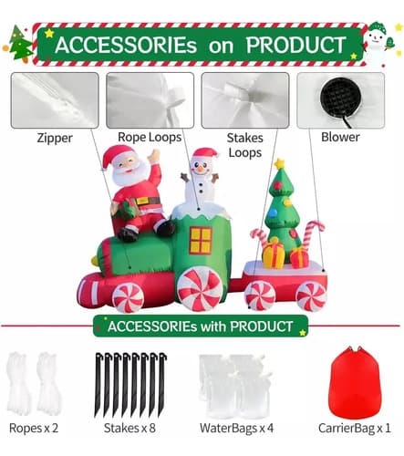 Papa Noel 6ft Drive Train - A Pedido_exkarg Rojo 4