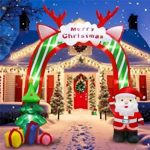 Papa Noel Inflable Arco Gigante - A Pedido_exkarg Rojo 5