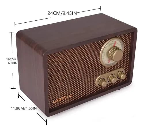 Parlante Retro Wood Radio + Bluetooth Mp3 - A Pedido Marrón 6