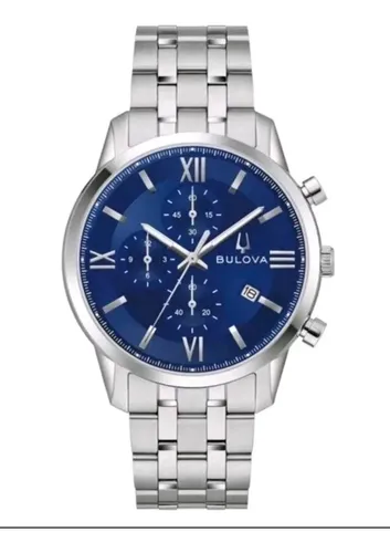 Reloj Bulova Sutton Chronograph Blue Dial - A Pedido Plateado