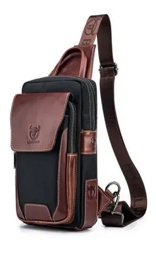 Mochila Cruzada Bullcaptain Men Leather - A Pedido_exkarg Azul 2