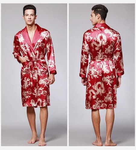 Bata Hombre Bathrobe - A Pedido_exkarg Rojo X S 3