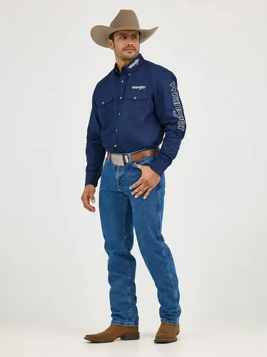 Camisa Hombre Wrangler Logo - A Pedido_exkarg Azul M 2