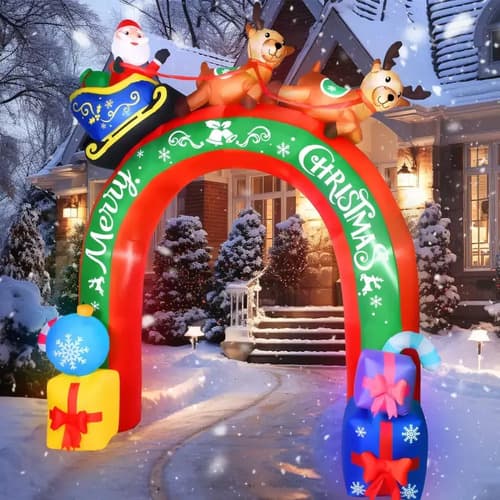 Papa Noel Inflable Arco 10 Ft - A Pedido_exkarg Rojo 6