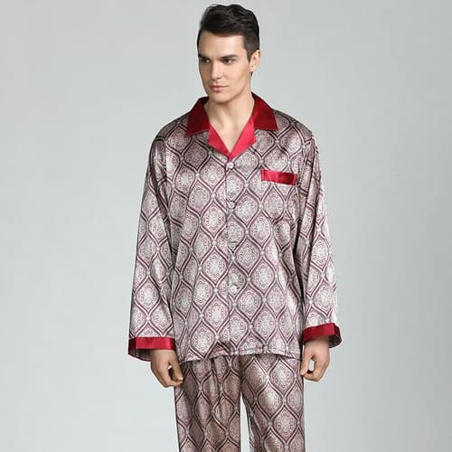 Pijama Hombre Set Top Saten - A Pedido_exkarg Rojo X 2