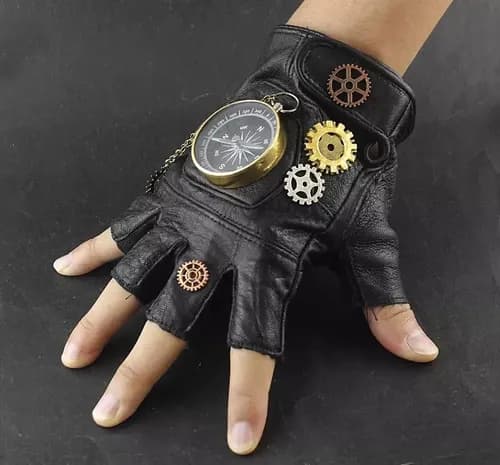 Guantes Cuero Cosplay Compass - A Pedido_exkarg Negro 2